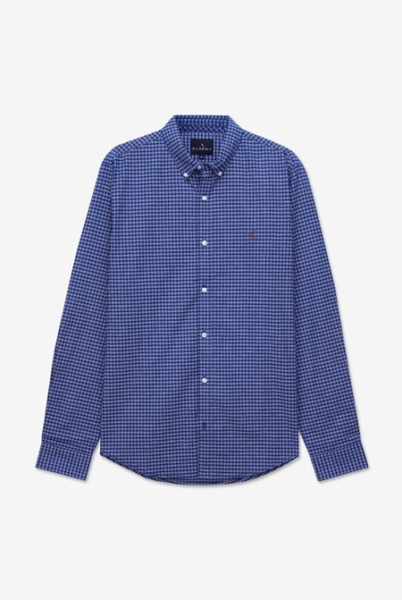 Mens Silver Classic Regular Fit Check Shirt
