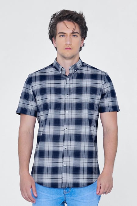 Check Short Sleeve Oxford Shirt