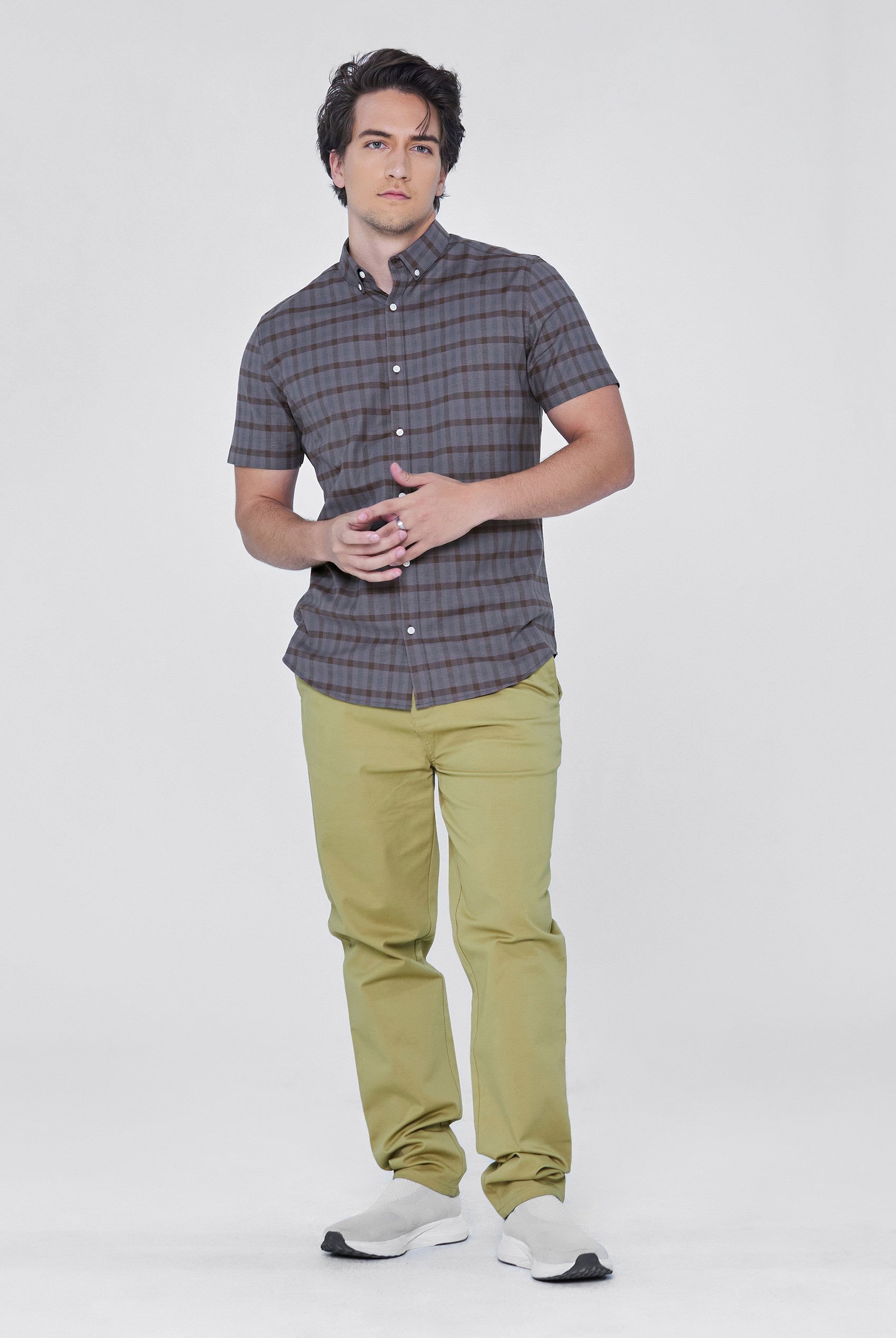 Check Short Sleeve Oxford Shirt