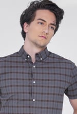 Check Short Sleeve Oxford Shirt