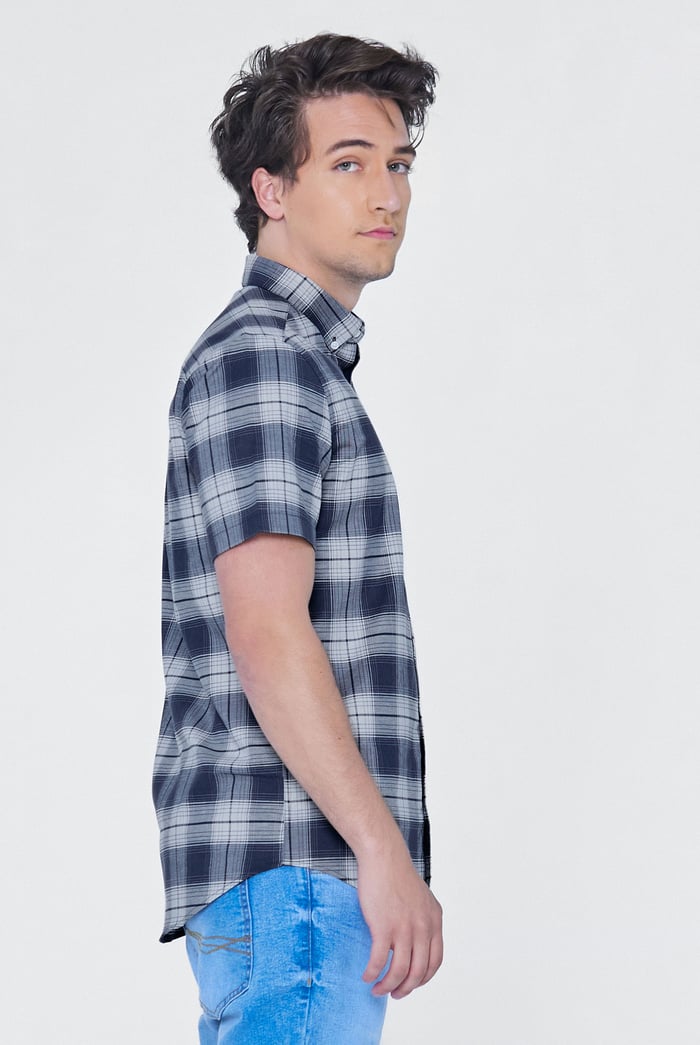 Check Short Sleeve Oxford Shirt