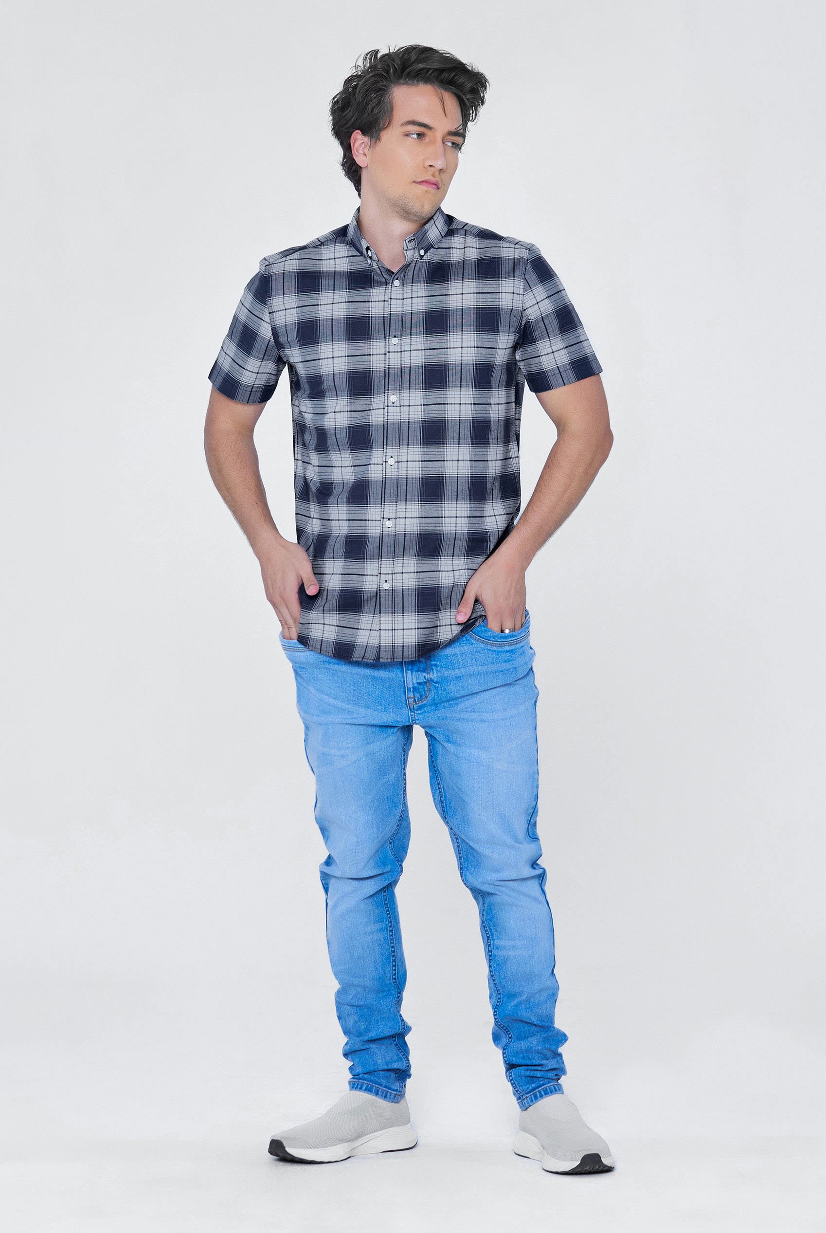 Check Short Sleeve Oxford Shirt