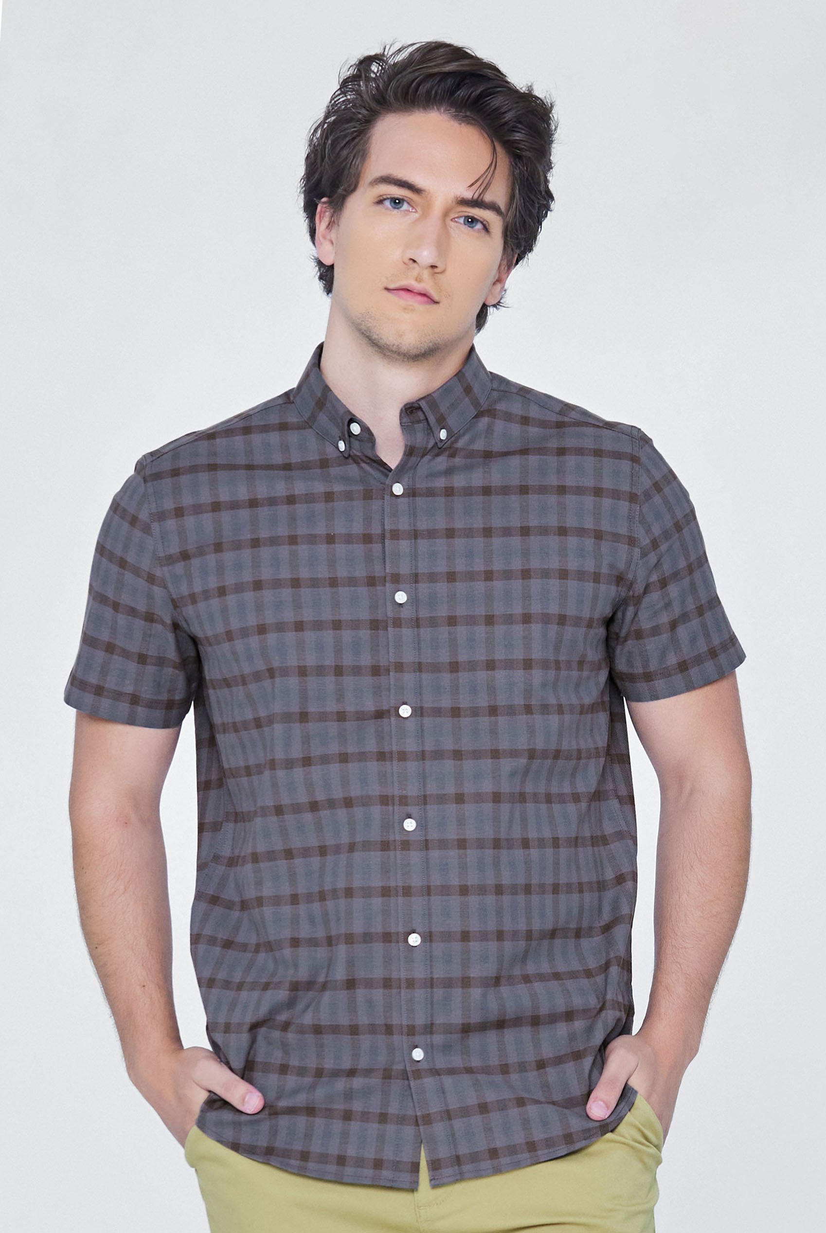 Check Short Sleeve Oxford Shirt