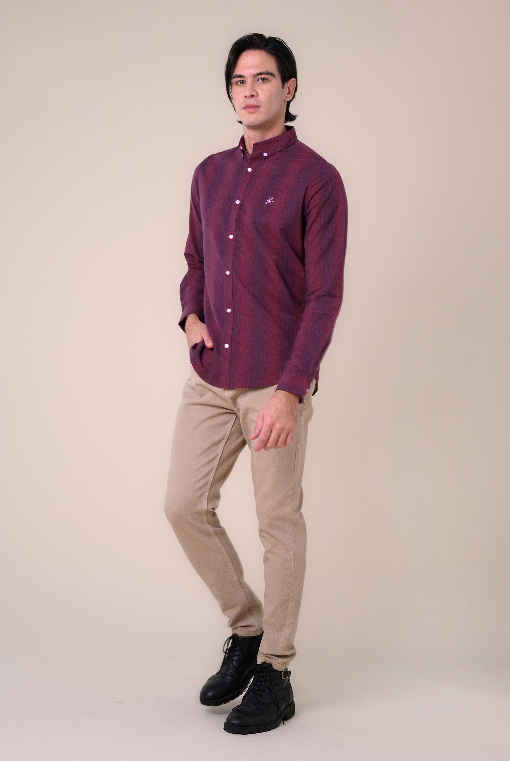 Mens Stripe Long Sleeve Shirt