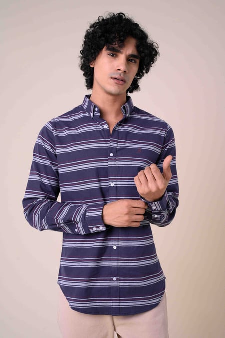 Mens Red Stripe Long Sleeve Shirt
