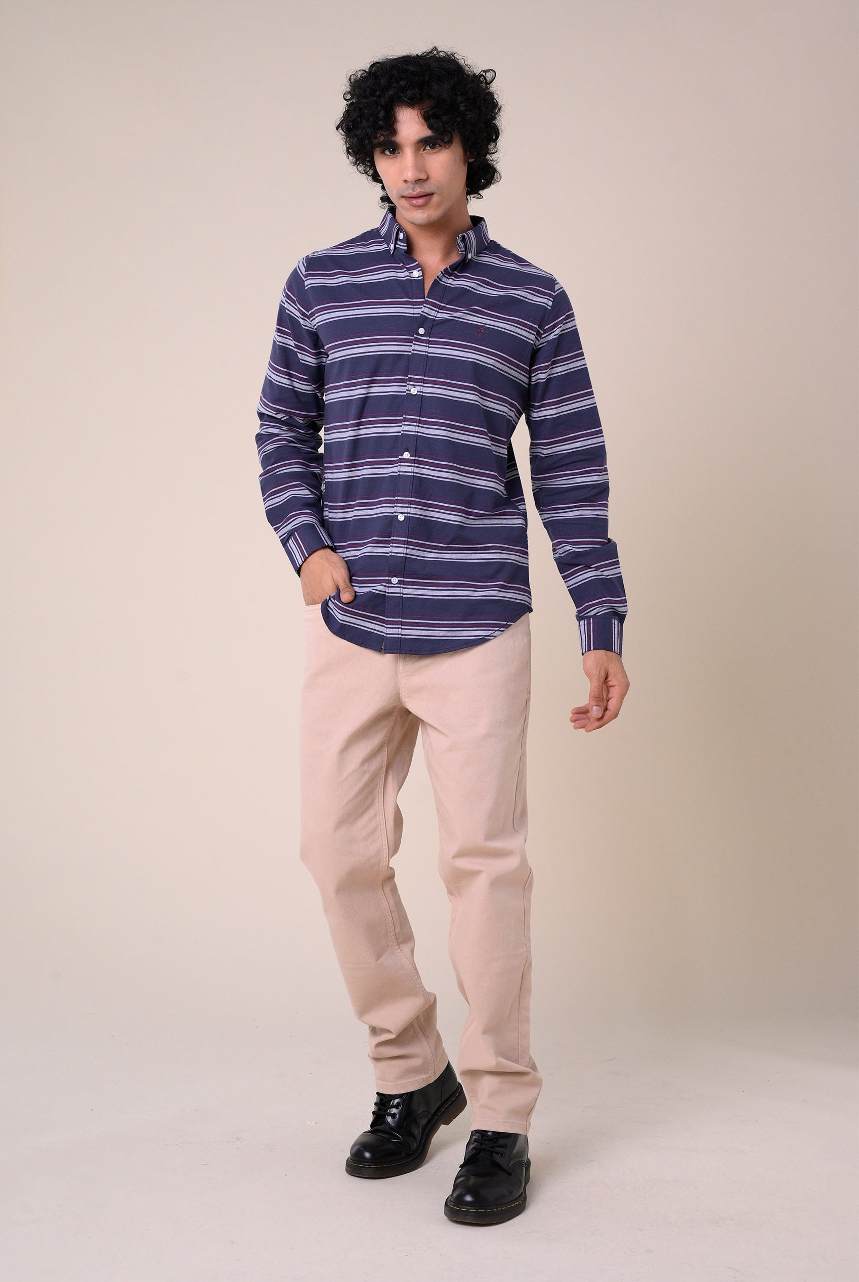 Mens Stripe Long Sleeve Shirt