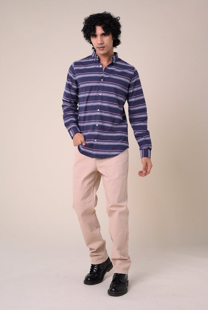 Mens Stripe Long Sleeve Shirt
