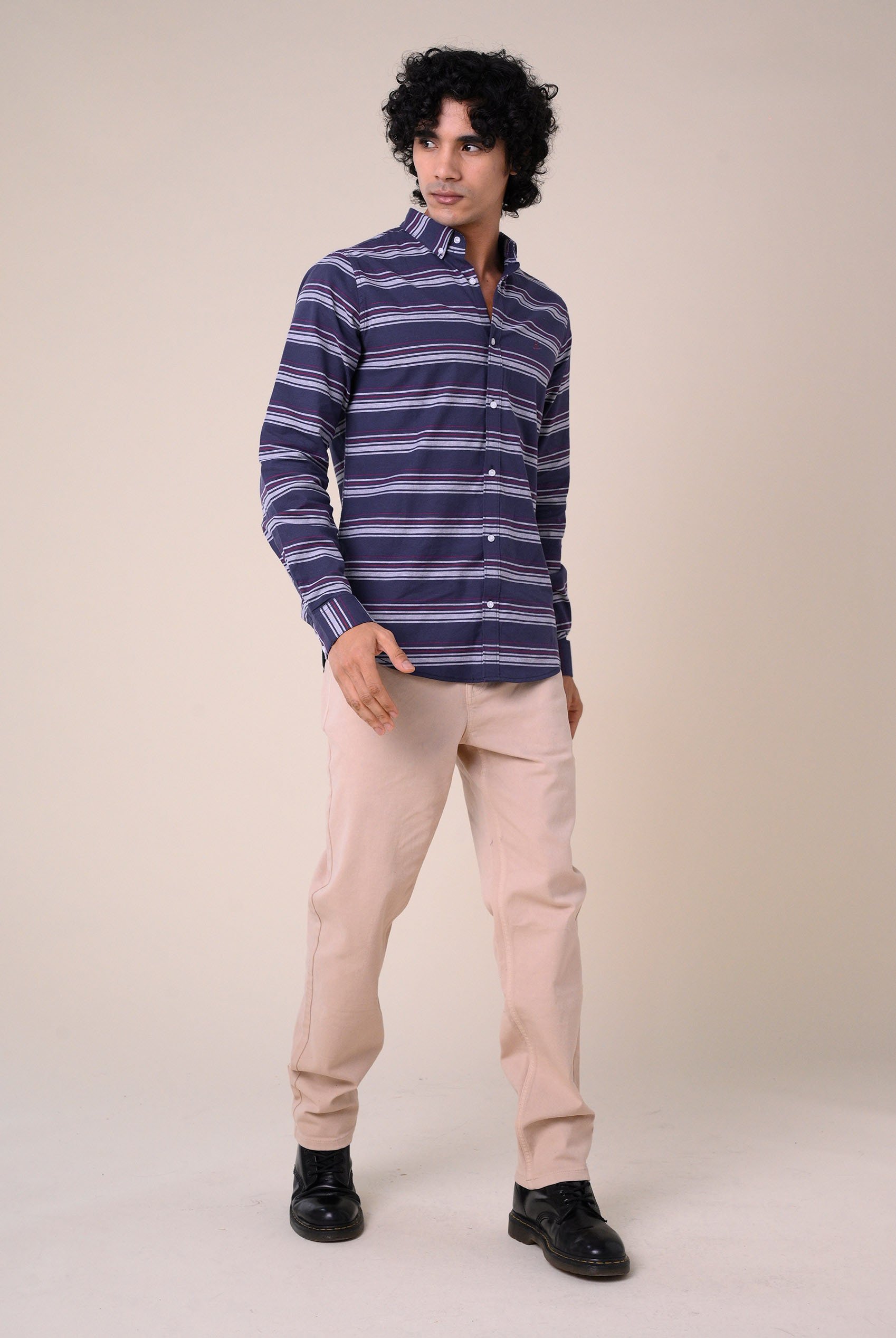 Mens Stripe Long Sleeve Shirt