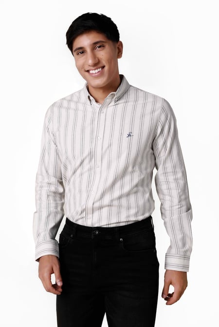 Mens Red Stripe Long Sleeve Shirt
