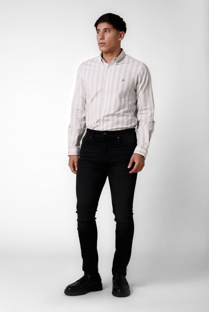 Mens Stripe Long Sleeve Shirt