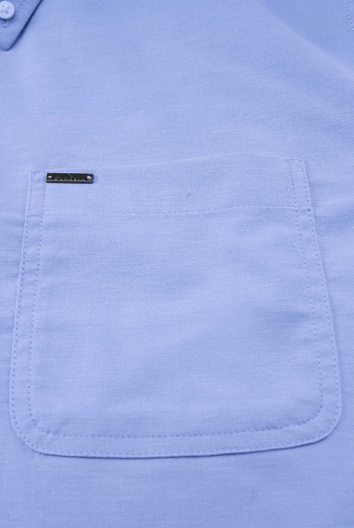 Men Button Down Collar Long Sleeve Shirt