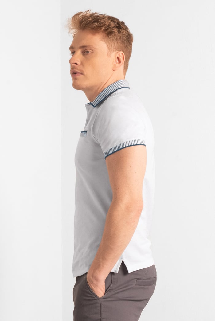 Men's Bird Eye Collar Polo Shirt