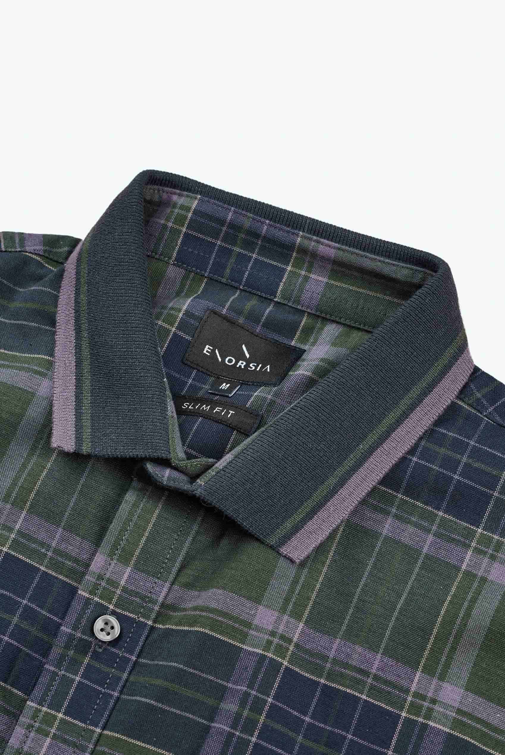 Mens Short Sleeve Shirt With Rib Collar