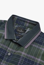 Mens Short Sleeve Shirt With Rib Collar