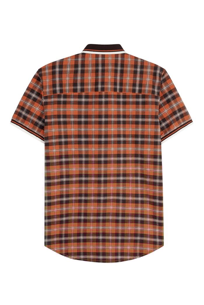 Mens Short Sleeve Shirt With Rib Collar