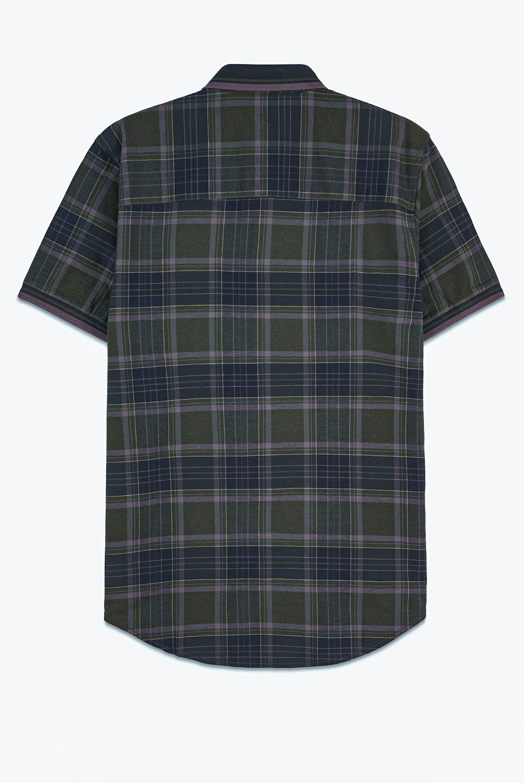 Mens Short Sleeve Shirt With Rib Collar