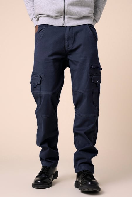 Mens Black Utility Cargo Trouser