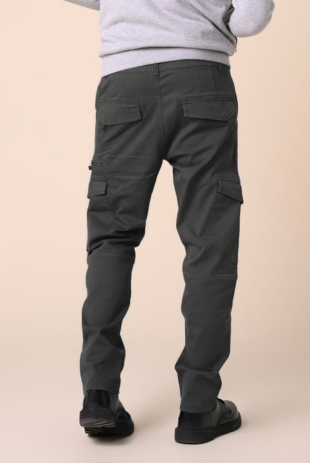 Mens Black Utility Cargo Trouser