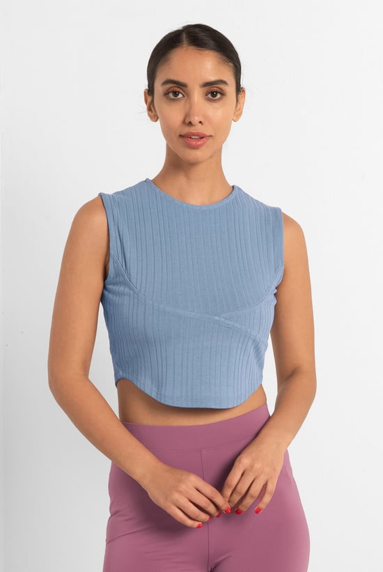 Sleeveless Curve Hem Workout Top