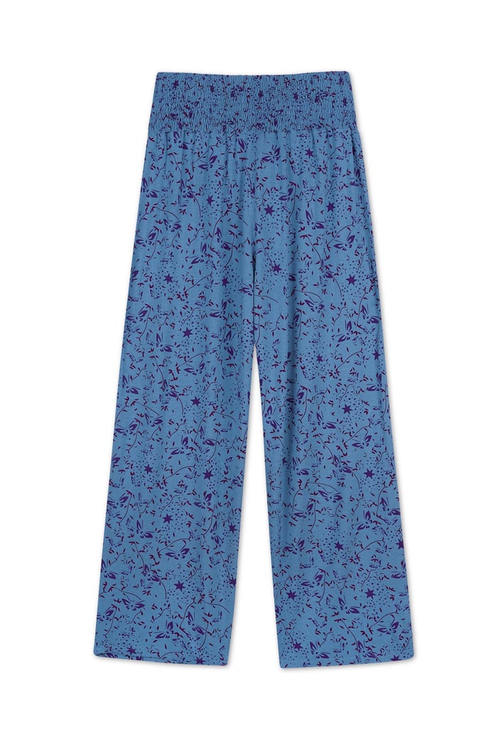 Womens Printed Wide Leg Cropped Trousers