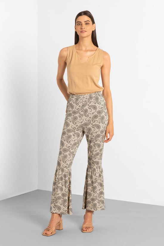 Paisley Printed Flared Sharara Pant