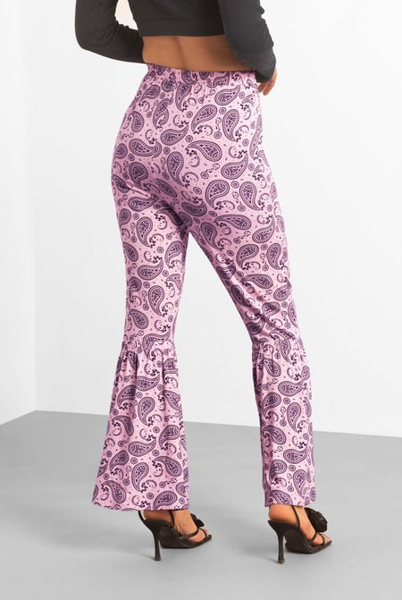 Pink Paisley Printed Flared Sharara Pant