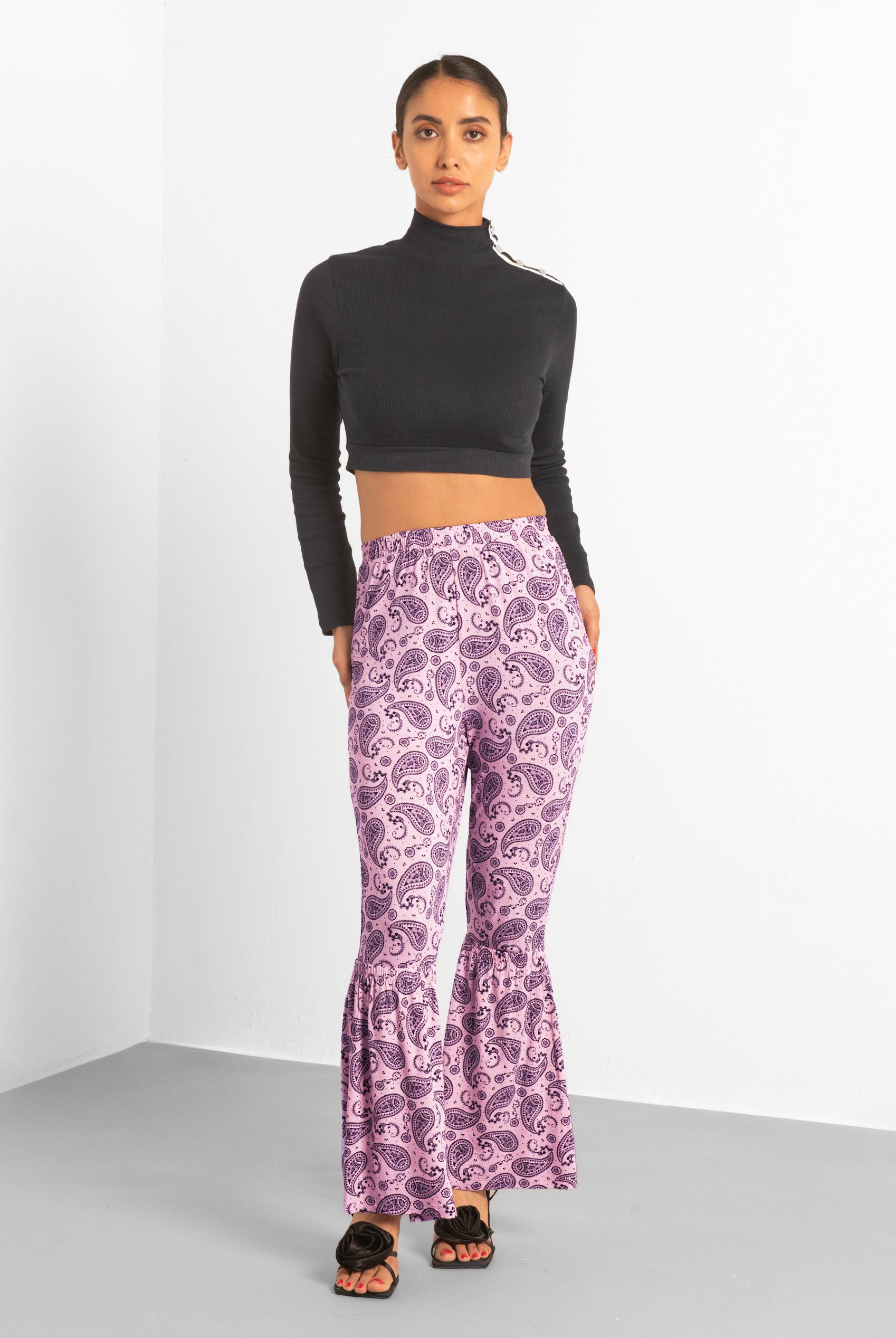 Paisley Printed Flared Sharara Pant