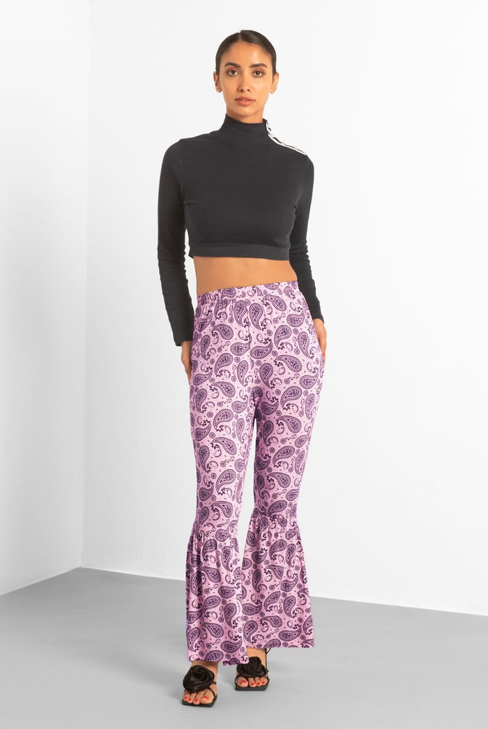 Paisley Printed Flared Sharara Pant