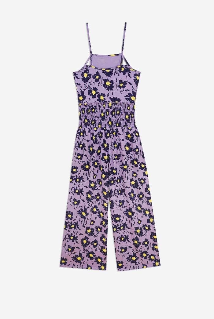 Smocked Waist Floral Printed Jumpsuit