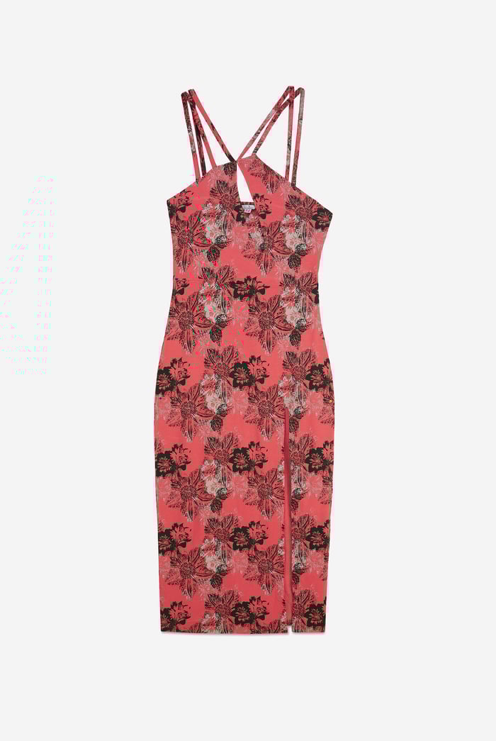One Shoulder Floral Printed Maxi Dress