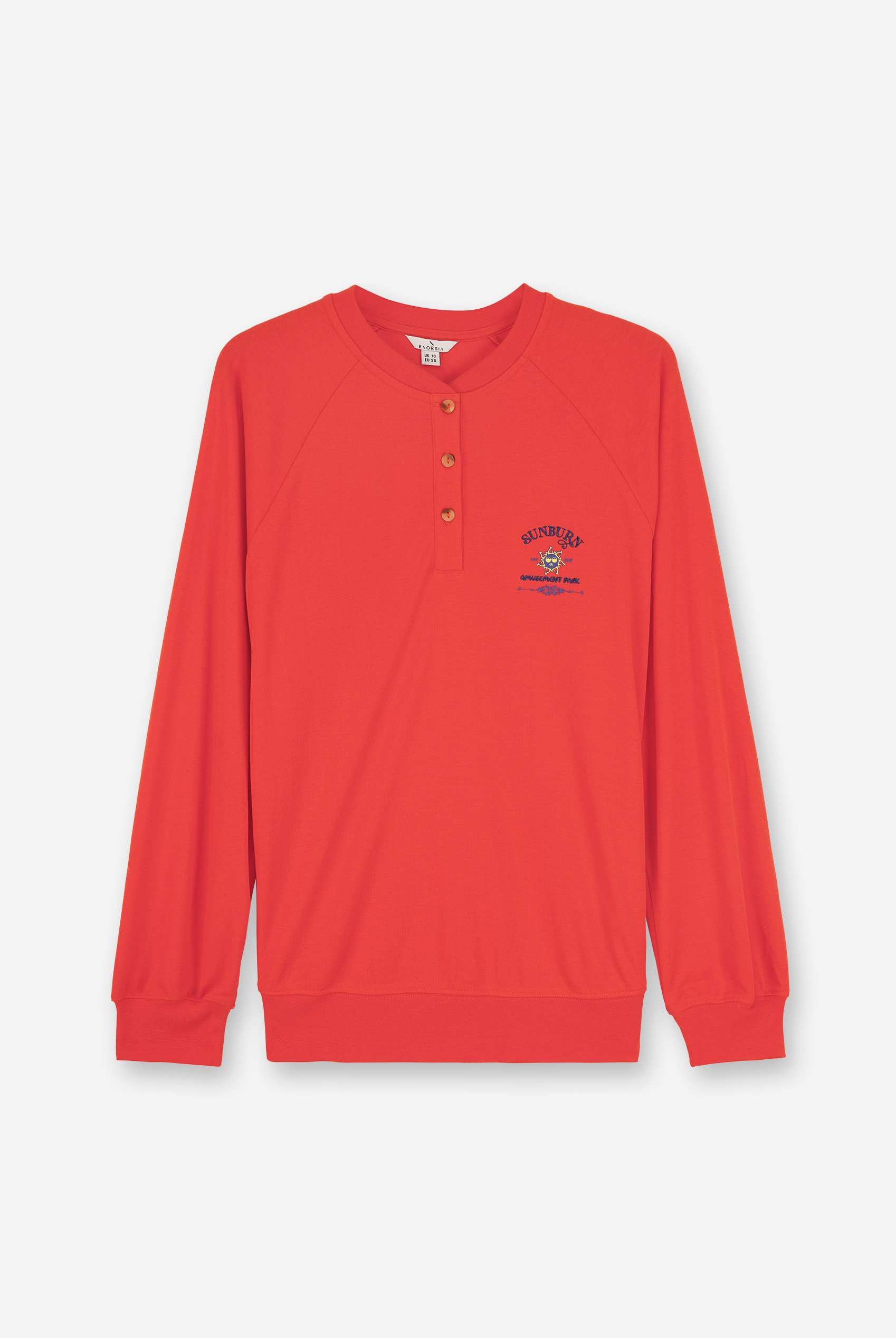 Henley Button Up Long Sleeve Sweatshirt