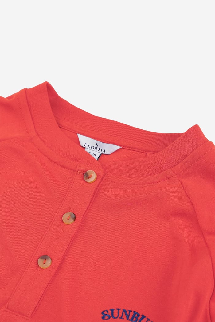 Henley Button Up Long Sleeve Sweatshirt