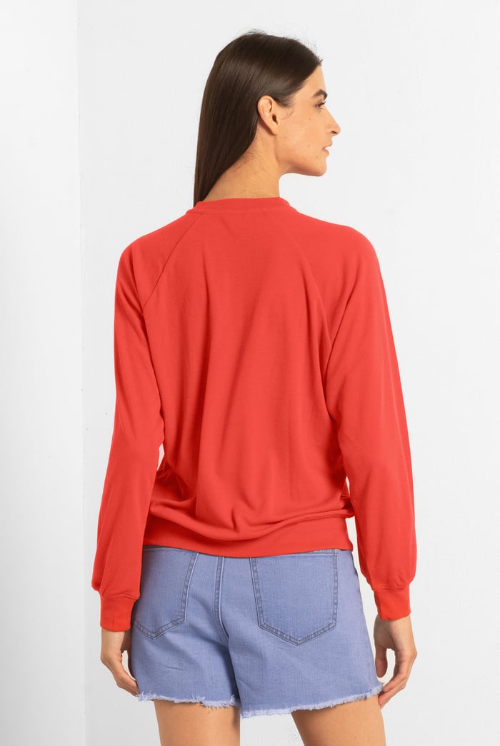 Henley Button Up Long Sleeve Sweatshirt