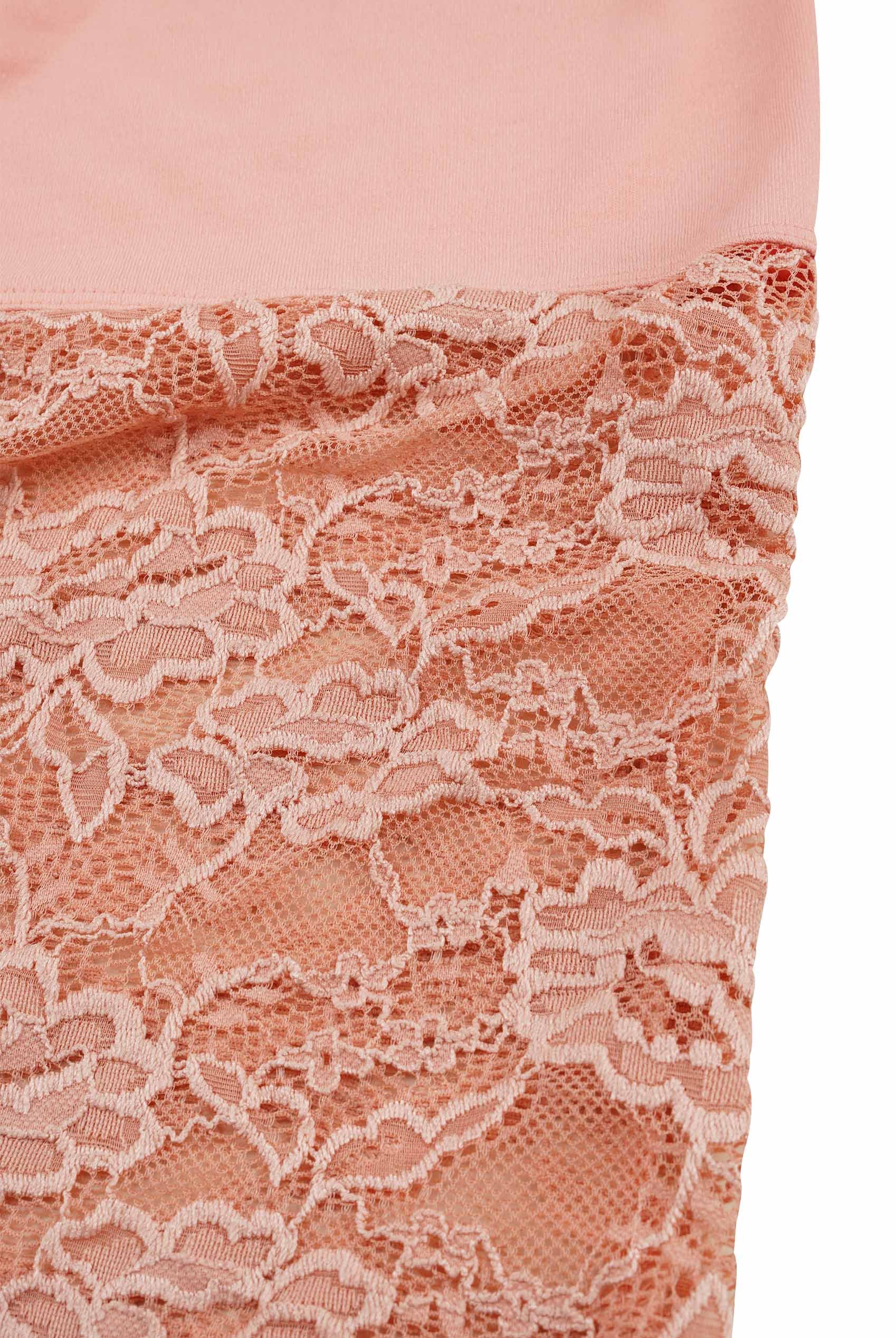 Lace Tiered Button Detail Midi Skirt