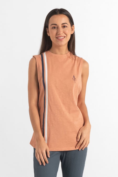 Orange Stripes Active Training Tank Top