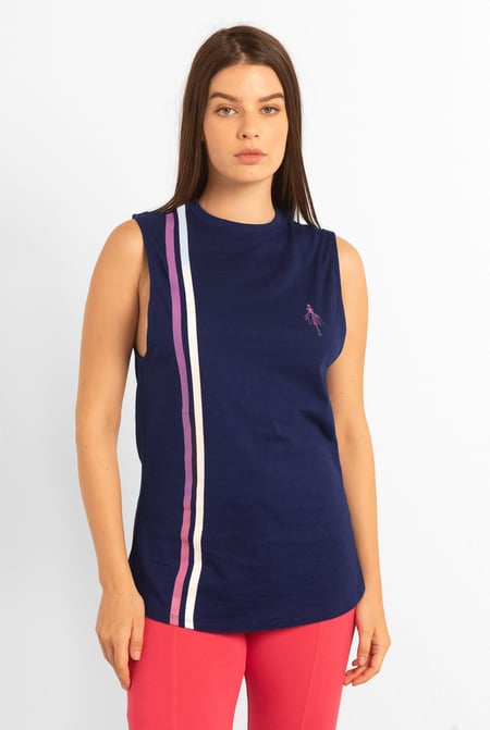 Orange Stripes Active Training Tank Top