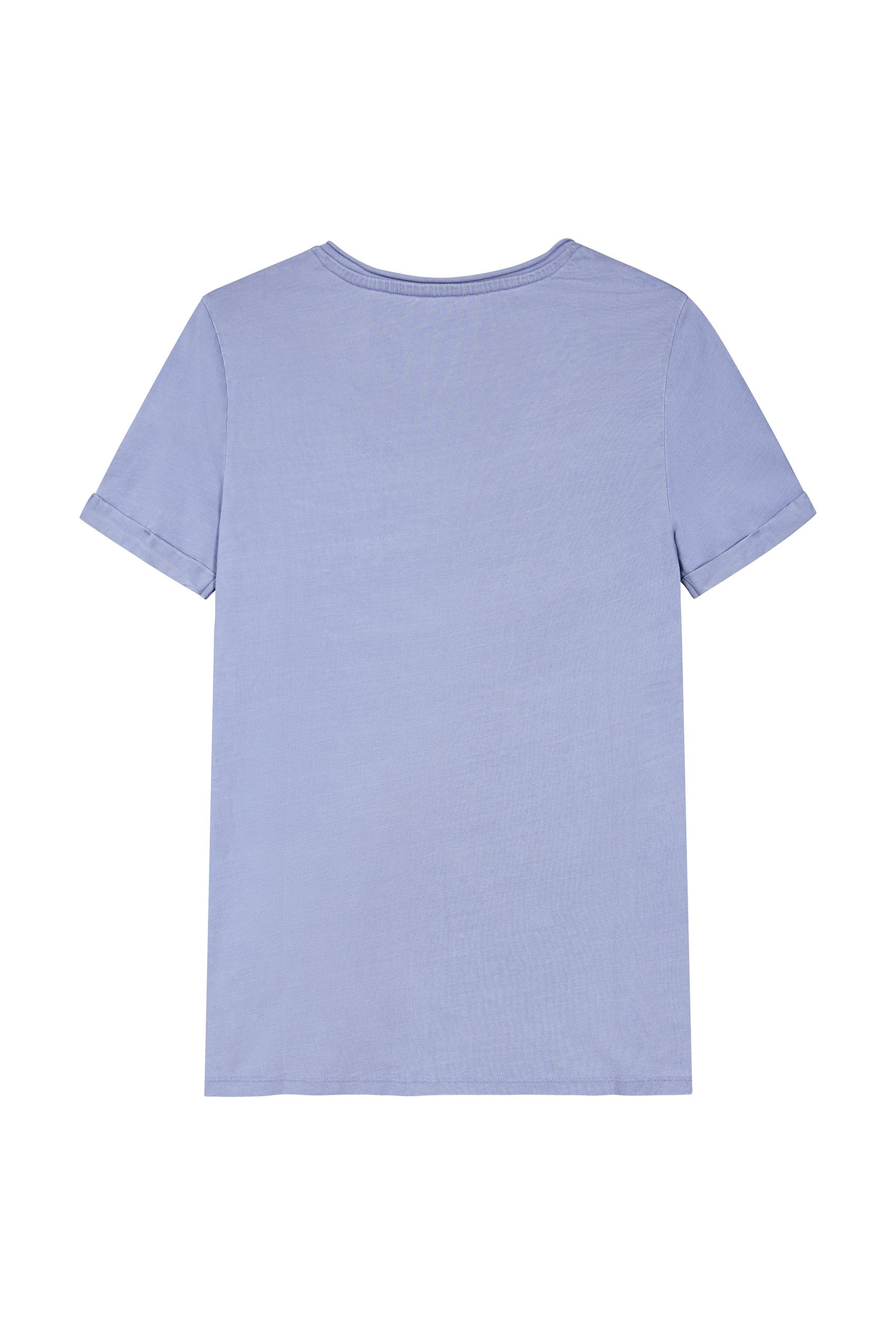 Indigo Washed Embroidered V-Neck T-shirt
