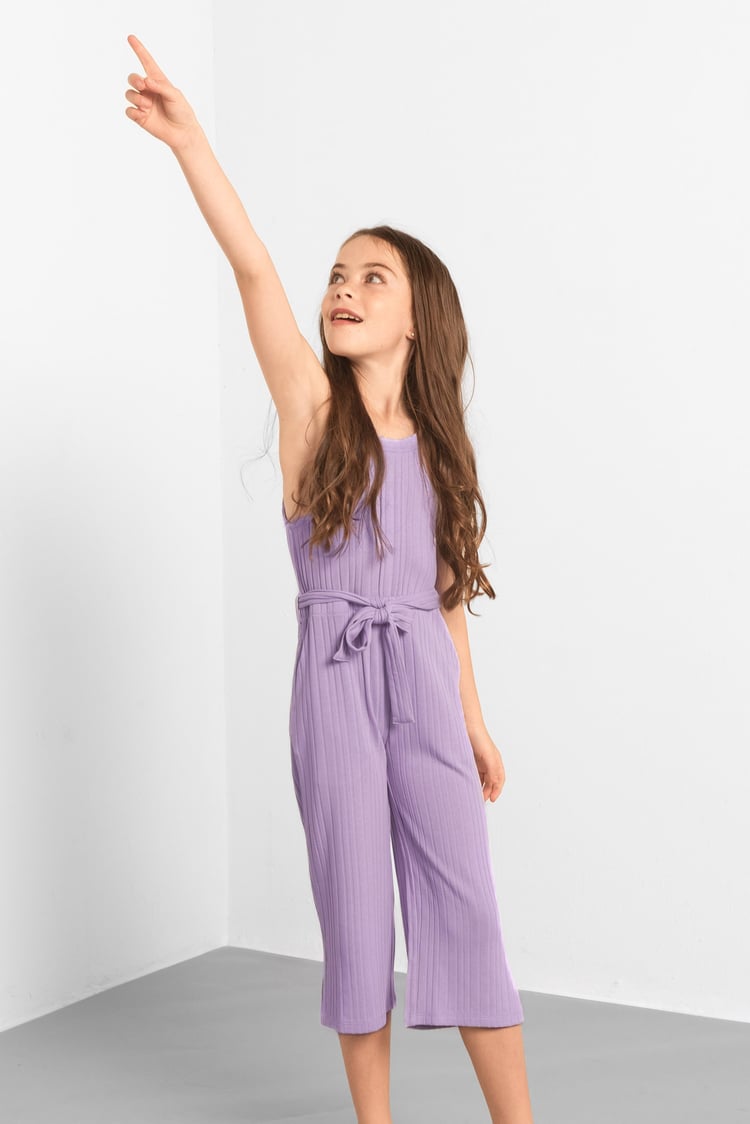 Girls Variegated Textured Jumpsuit (5/6yrs-10/11yrs)
