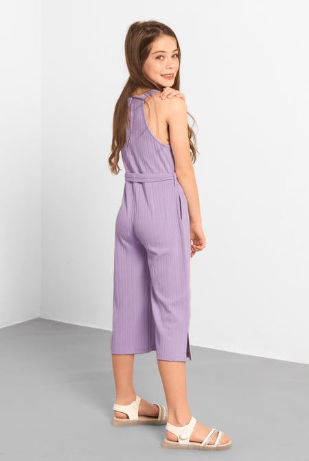 Girls Purple Variegated Textured Jumpsuit (5/6yrs-10/11yrs)