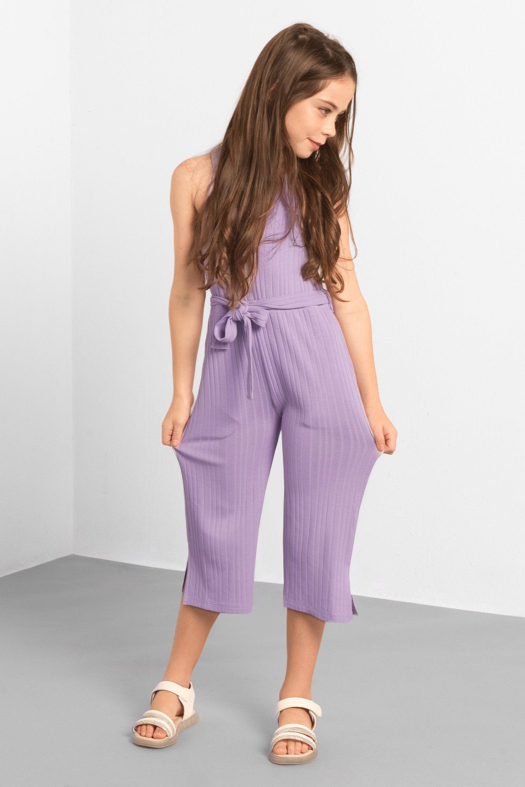 Girls Variegated Textured Jumpsuit (5/6yrs-10/11yrs)