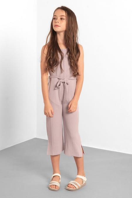 Girls Purple Variegated Textured Jumpsuit (5/6yrs-10/11yrs)