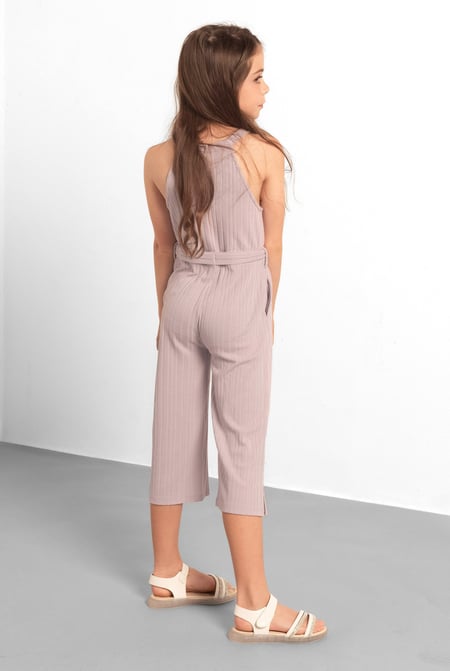 Girls Pink Variegated Textured Jumpsuit (5/6yrs-10/11yrs)