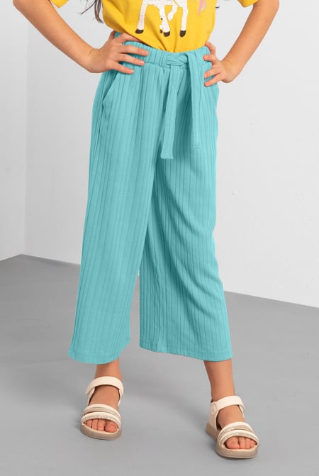 Blue Flared Textured Rib Trouser (2/3yrs - 8/9yrs)