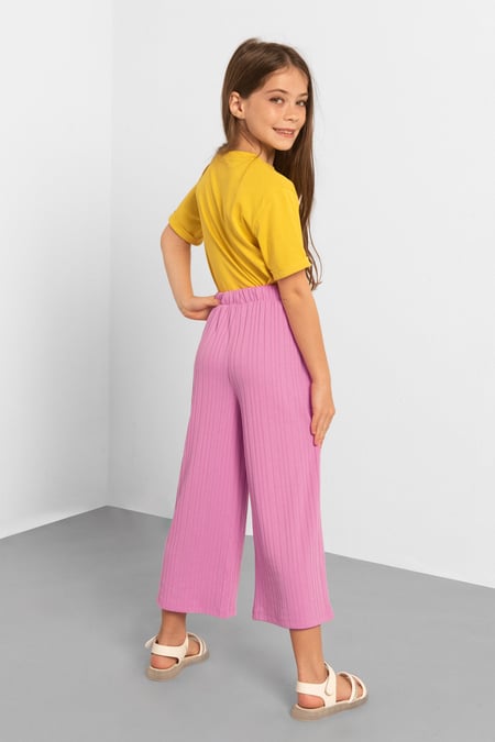 Pink Flared Textured Rib Trouser (2/3yrs - 8/9yrs)