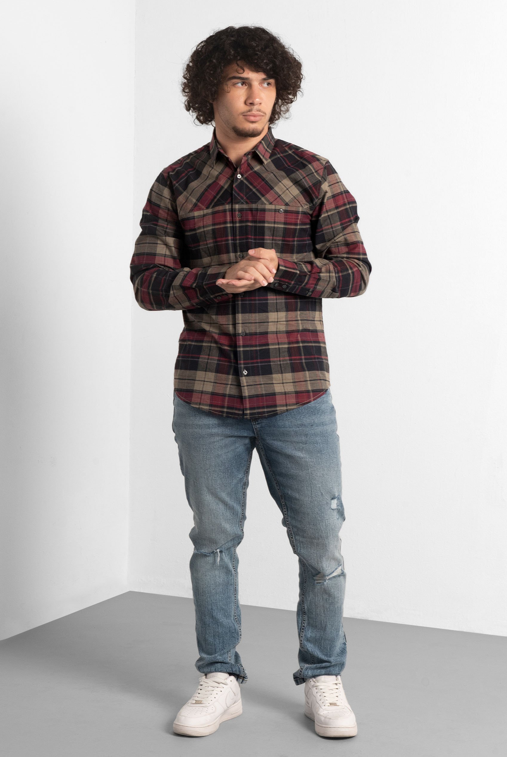 Mens Front Yoke LS Oxford Shirt