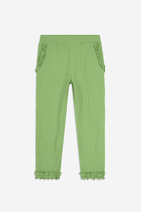 Green Frills Detailing Hem Leggings (2/3yrs - 8/9yrs)
