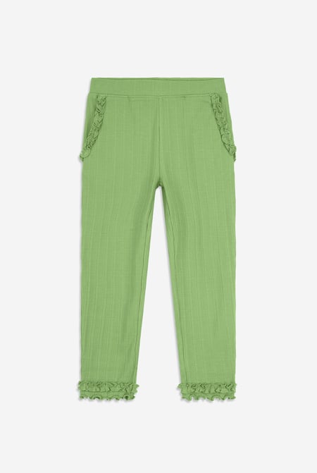 Green Frills Detailing Hem Leggings (2/3yrs - 8/9yrs)