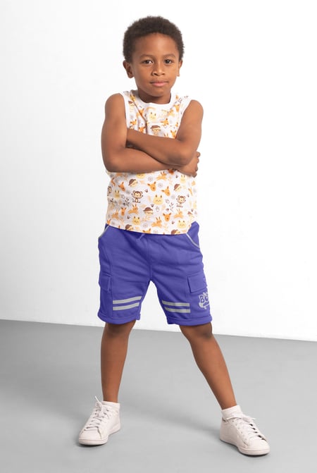 Blue Smart Jersey Cargo Shorts (3yrs-9yrs)