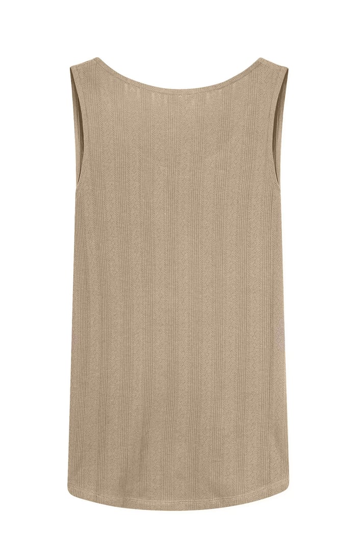 Textured Sleeveless V-neck Tank Top