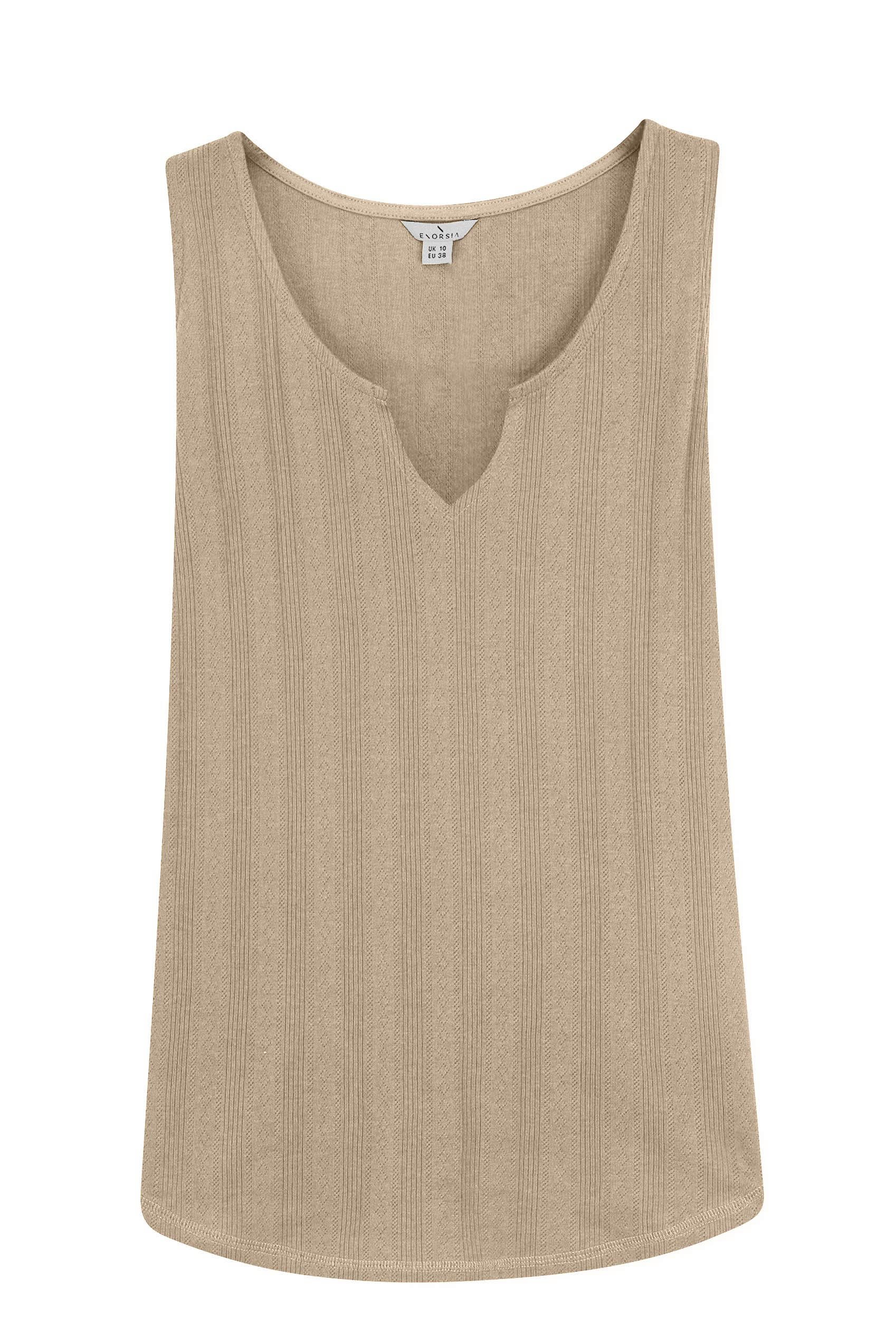 Textured Sleeveless V-neck Tank Top